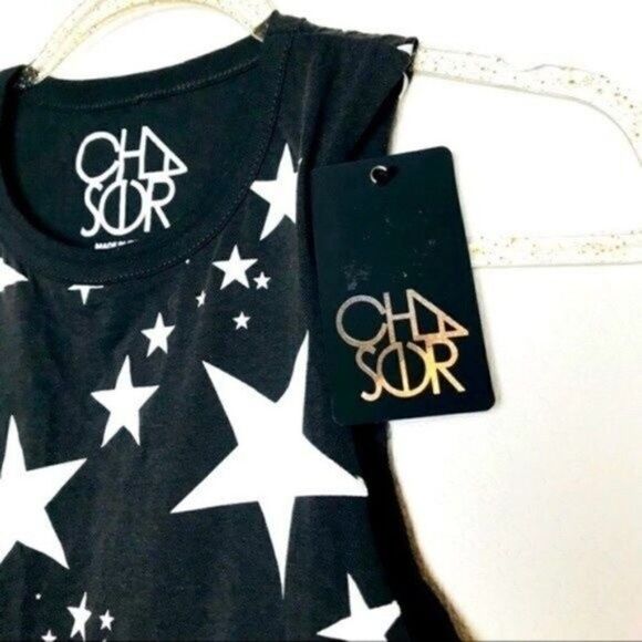 Chaser Black Sleeveless top stars Front tie S BoxK - Picture 4 of 6